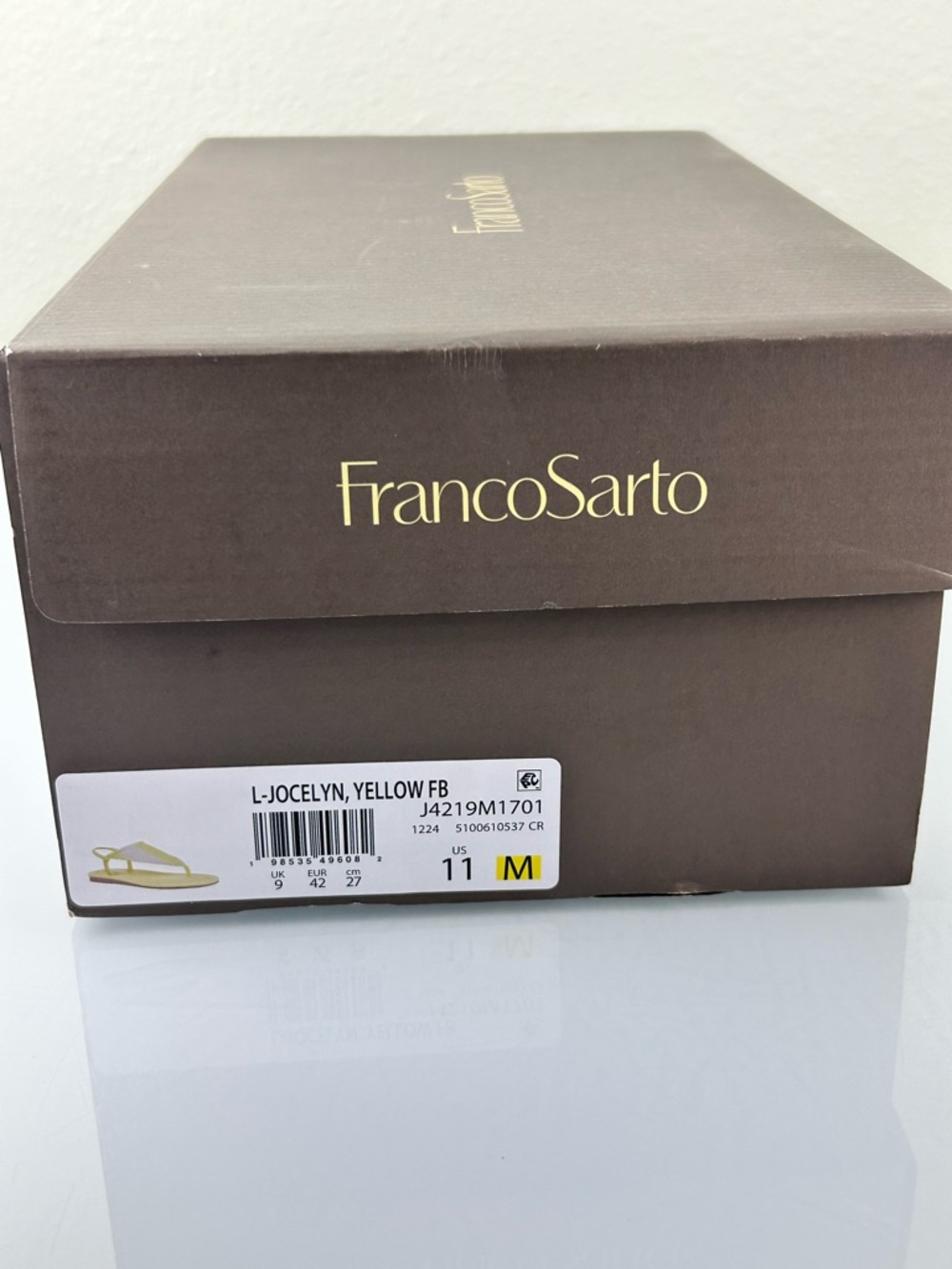 Franco Sarto Jocelyn Sz 11M Bright Neon Yellow Slingback Sandals Open Toe Thong - Picture 13 of 16